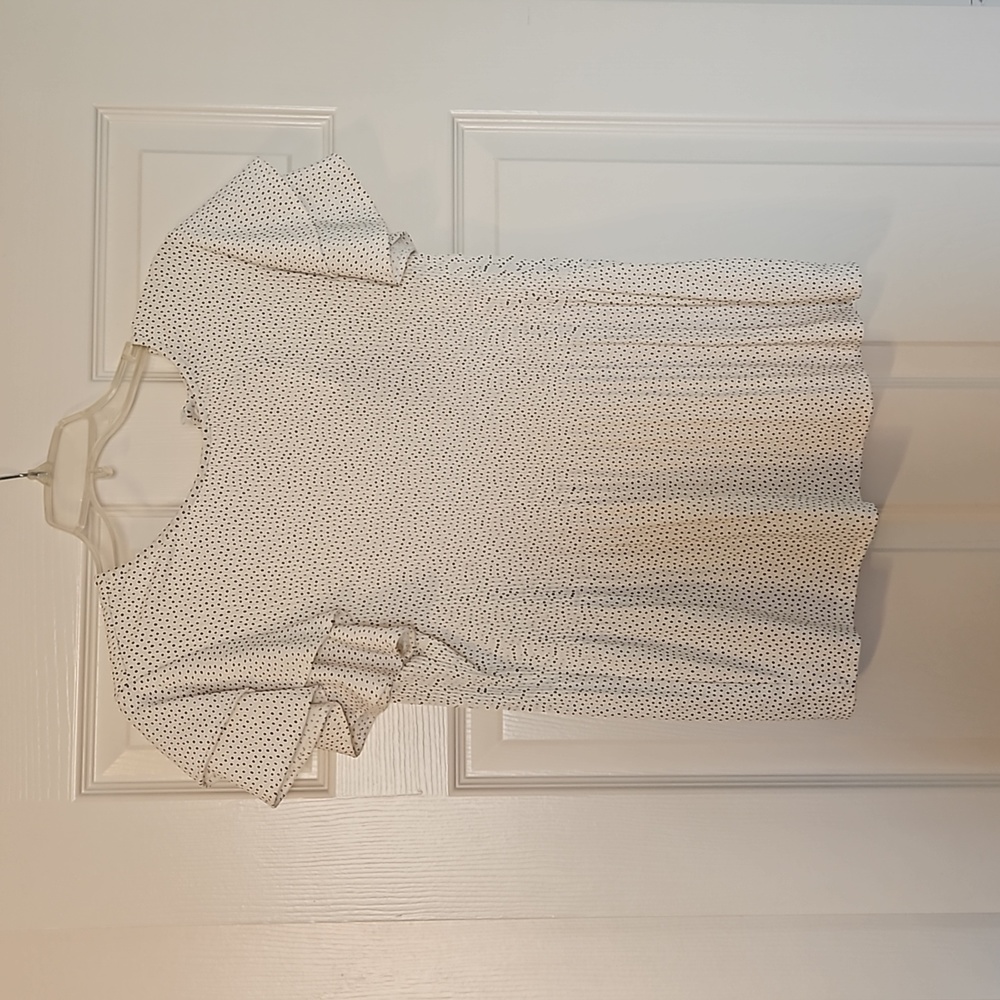 White ruffle sleeve blouse